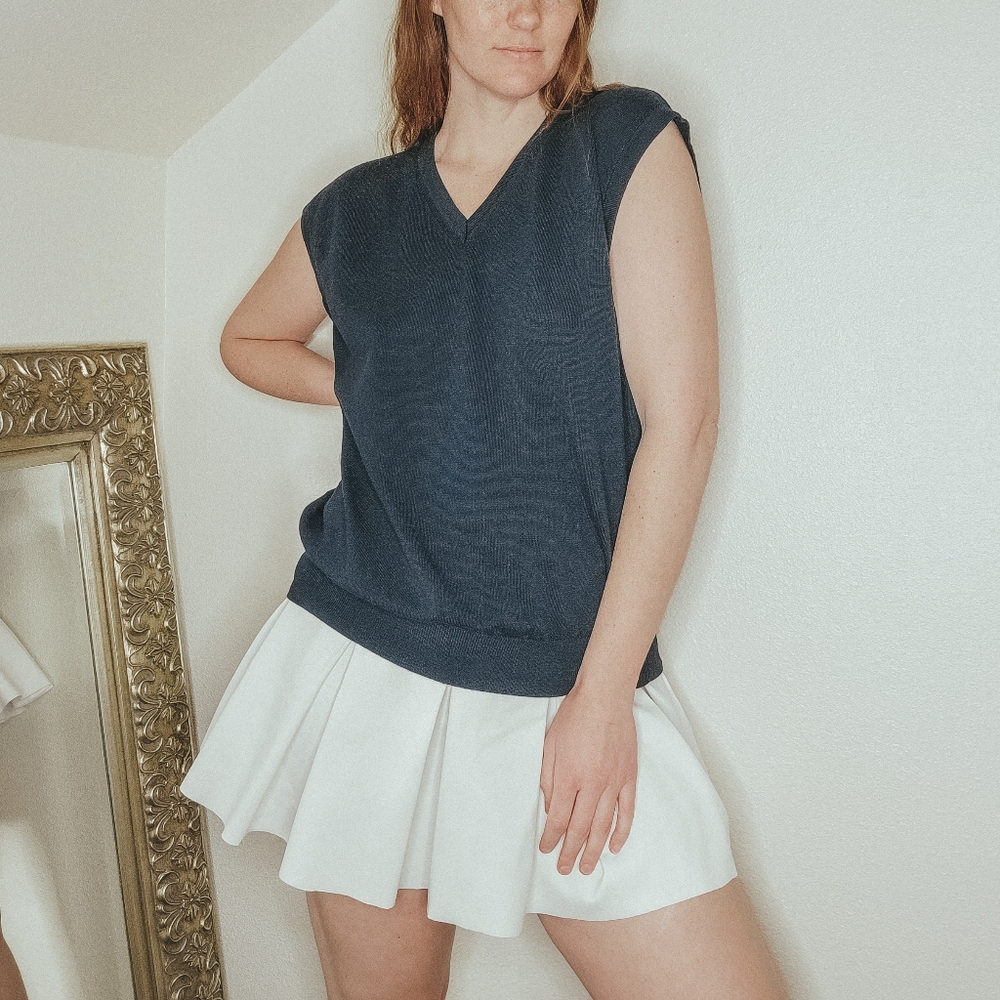 Blue Wool Sweater Vest